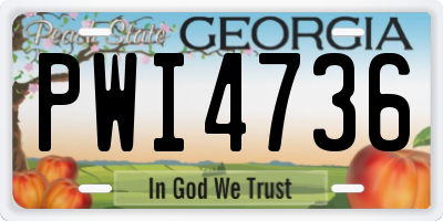 GA license plate PWI4736