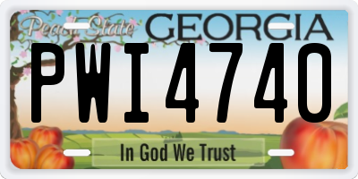 GA license plate PWI4740