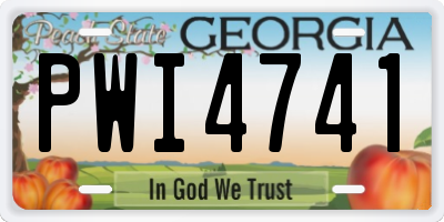 GA license plate PWI4741