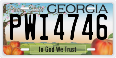 GA license plate PWI4746
