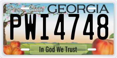 GA license plate PWI4748
