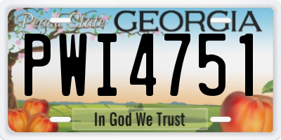 GA license plate PWI4751