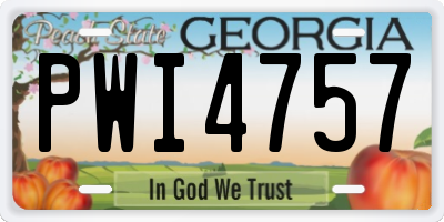 GA license plate PWI4757