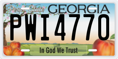 GA license plate PWI4770