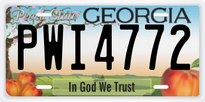 GA license plate PWI4772