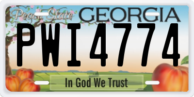 GA license plate PWI4774