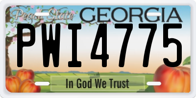 GA license plate PWI4775