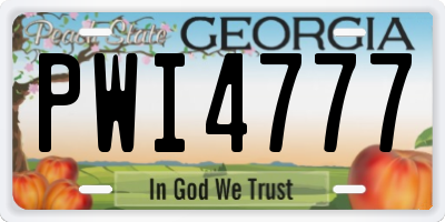 GA license plate PWI4777