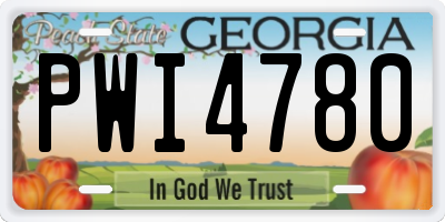 GA license plate PWI4780