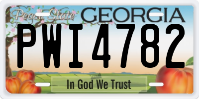 GA license plate PWI4782