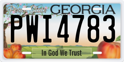 GA license plate PWI4783