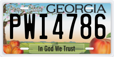 GA license plate PWI4786