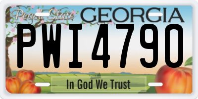 GA license plate PWI4790