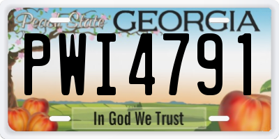 GA license plate PWI4791