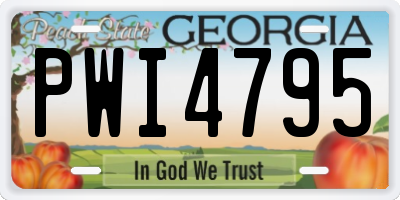 GA license plate PWI4795