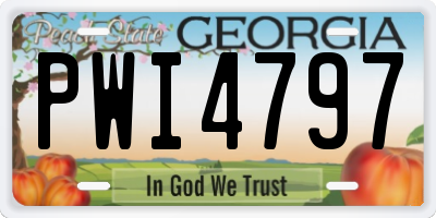 GA license plate PWI4797