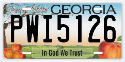 GA license plate PWI5126