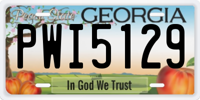 GA license plate PWI5129