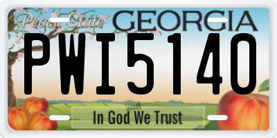 GA license plate PWI5140