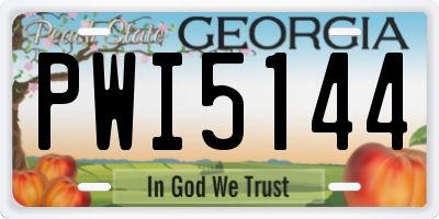 GA license plate PWI5144