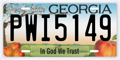 GA license plate PWI5149