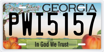 GA license plate PWI5157
