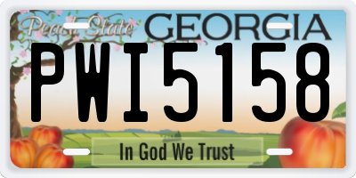 GA license plate PWI5158