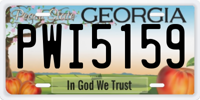 GA license plate PWI5159
