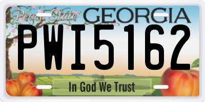 GA license plate PWI5162