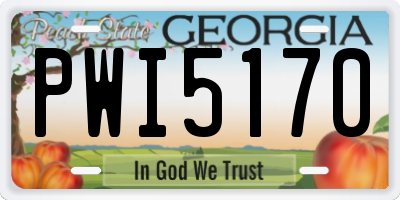 GA license plate PWI5170
