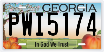 GA license plate PWI5174