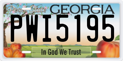 GA license plate PWI5195