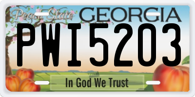 GA license plate PWI5203