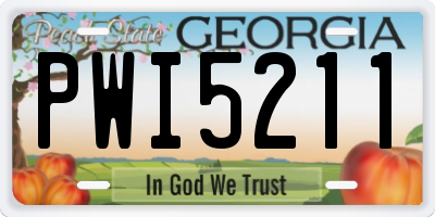 GA license plate PWI5211