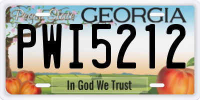 GA license plate PWI5212