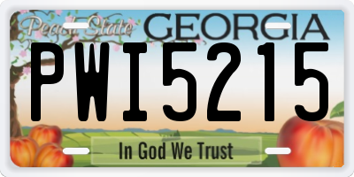 GA license plate PWI5215