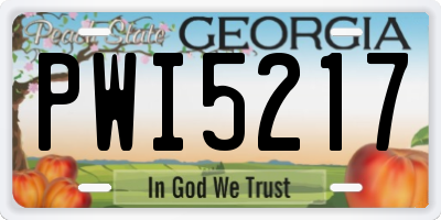 GA license plate PWI5217