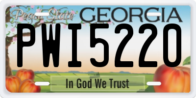 GA license plate PWI5220