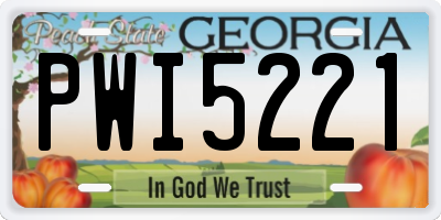 GA license plate PWI5221