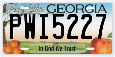 GA license plate PWI5227