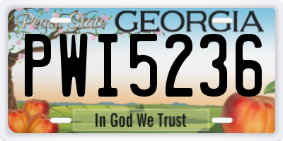 GA license plate PWI5236