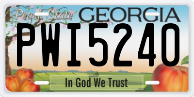 GA license plate PWI5240