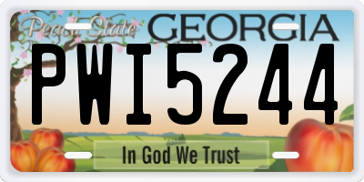 GA license plate PWI5244