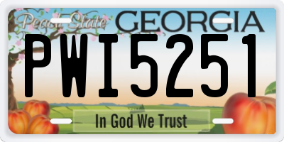 GA license plate PWI5251