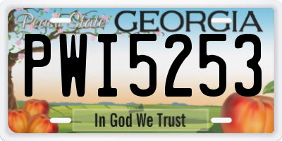 GA license plate PWI5253
