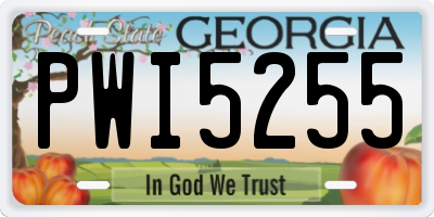 GA license plate PWI5255