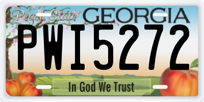GA license plate PWI5272