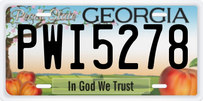 GA license plate PWI5278