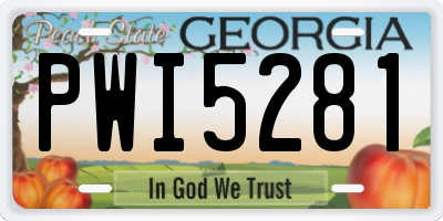 GA license plate PWI5281