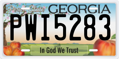 GA license plate PWI5283